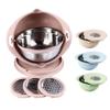 4 in 1 Food Strainers Bowl with 3 Grater Blades Colander Bowl Kitchen Drain Basket  Fruit