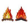 Fake Flame 3D Realistic Art Paper Red Vivid Artificial Safe Campfire for Festival