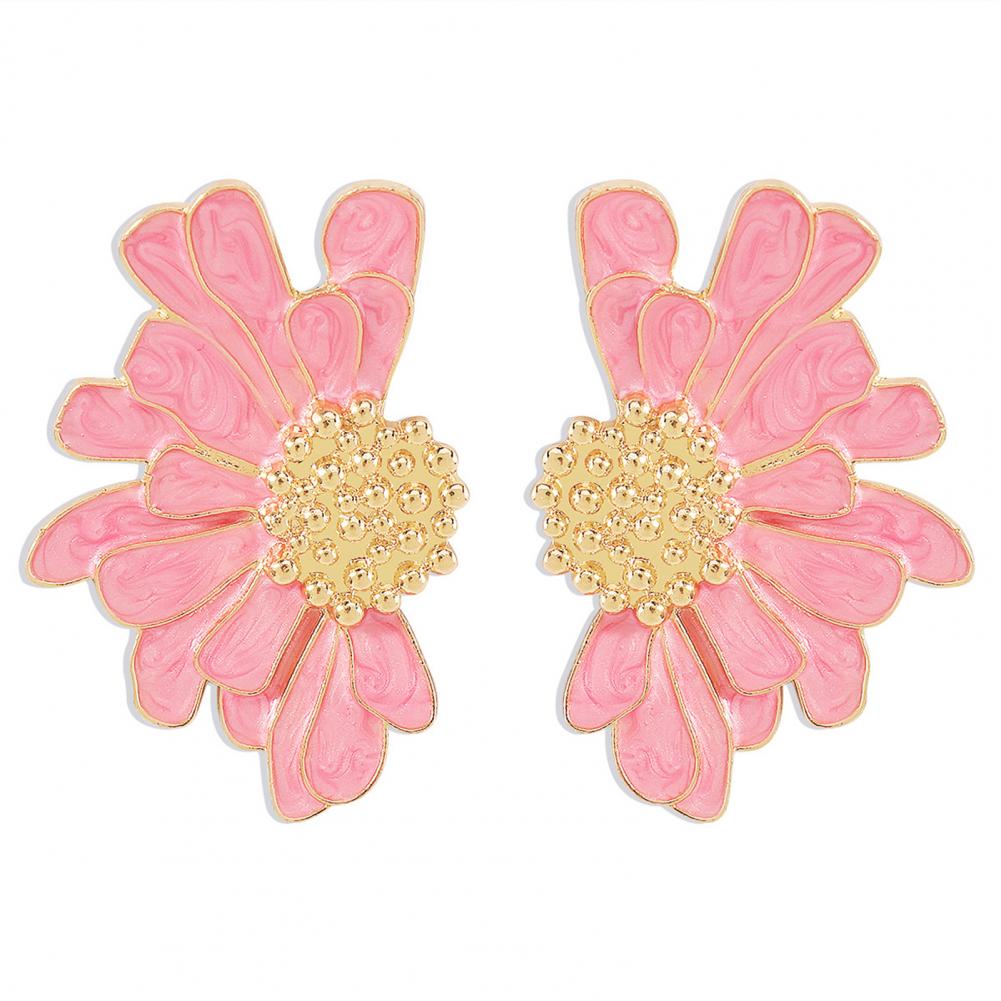 Women Dangle Earrings 2023 Summer New Stud Earrings Bohemian Flower Earring Alloy Drip Oil Candy Color Drop Earrings