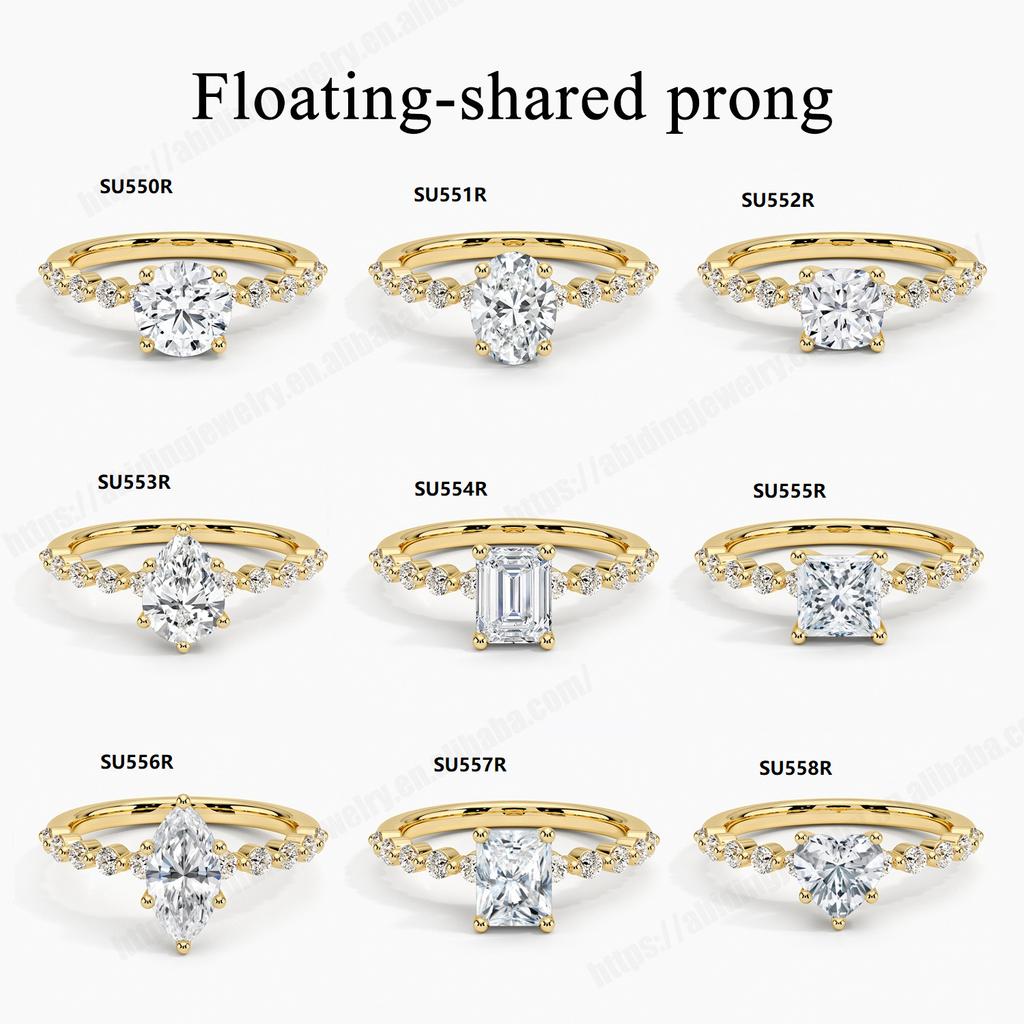 Light Luxury 18K Gold With 1 Carat Moissanite Ring With Pure 9/10/14 K Gold Ring