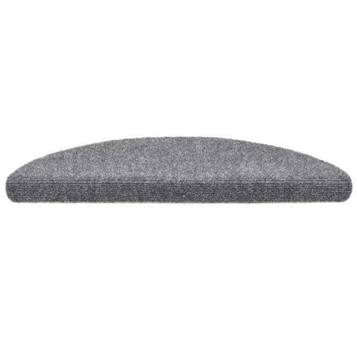 Tapis d'escalier - vidaXL - 15 pcs - Auto-adhésif - Gris clair - Dimensions 56 x 17 x 3 cm