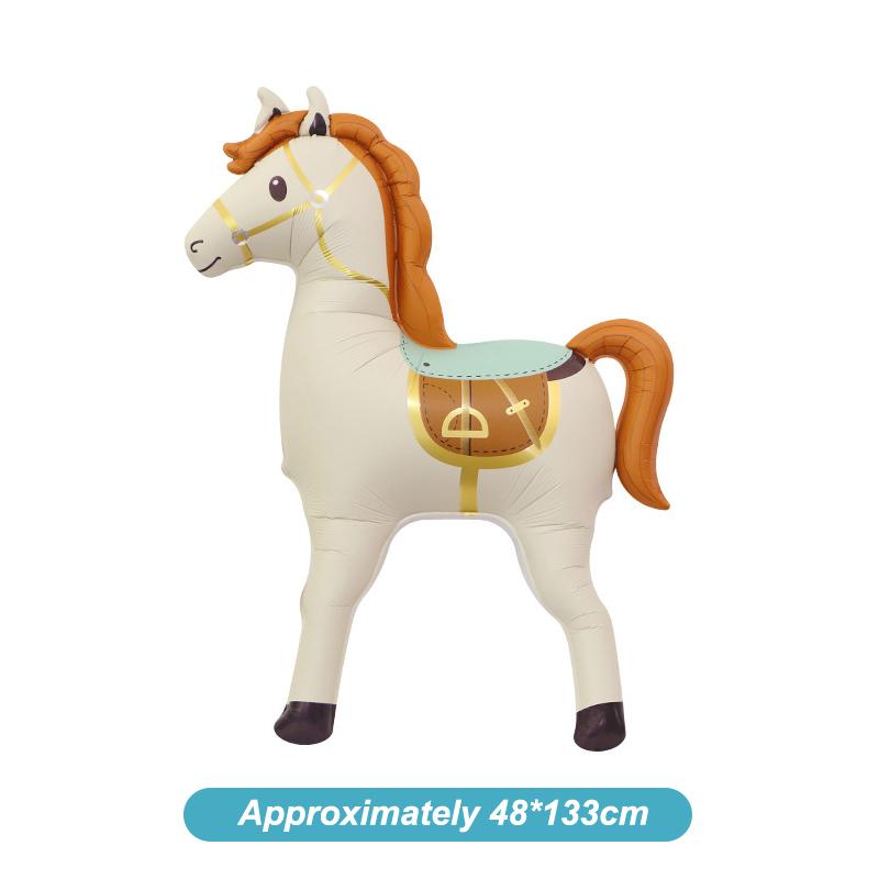 1pc Large Horse Shaped Balloon Horse Shaped Aluminum Film Balloon Farm Animal Theme Birthday Party Decoration Photo Props