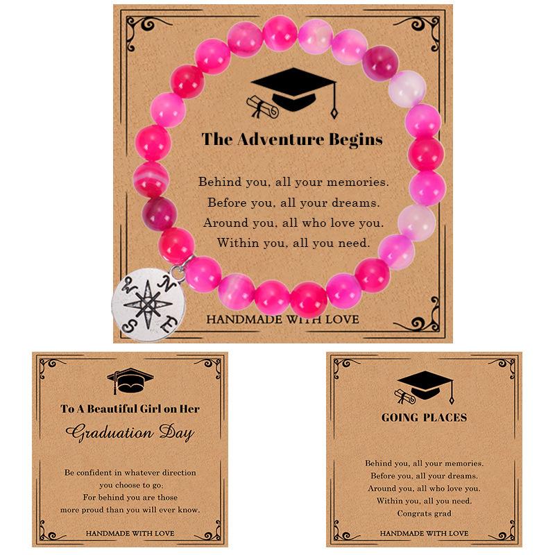 JYL TS Bracelet Graduation Compass  Beaded Guides Direction & Bright Future