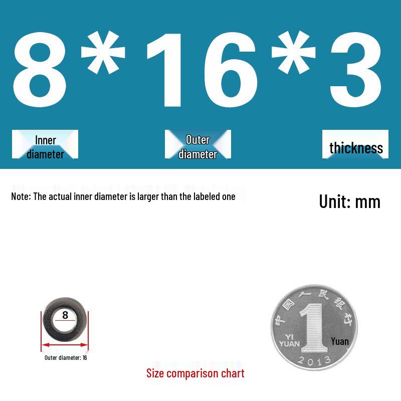 Galvanized Metal Flat Washer - Thin, Thickened, Enlarged Edge, Round, Sizes M3 to M10