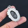 925 Silver Black Fossil Coral Stone Wedding Engagement Boho New Pendant Jewelry