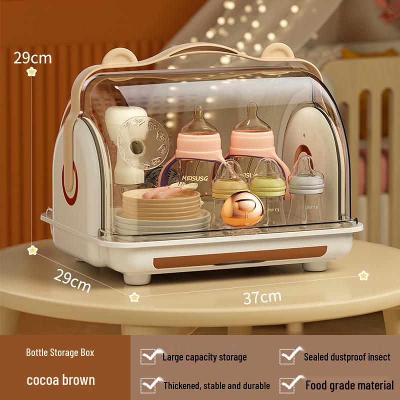 

Коробка для хранения детских бутылочек и посуды с пыленепроницаемой крышкой и подставкой для сушки