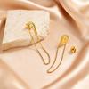 Brincos de Corrente Longa com Pingente em Forma de Alfinete Dourado Chique para Mulheres, Brincos Pendentes com Franjas em Aço Inoxidável, Joias Modernas para Uso Diário