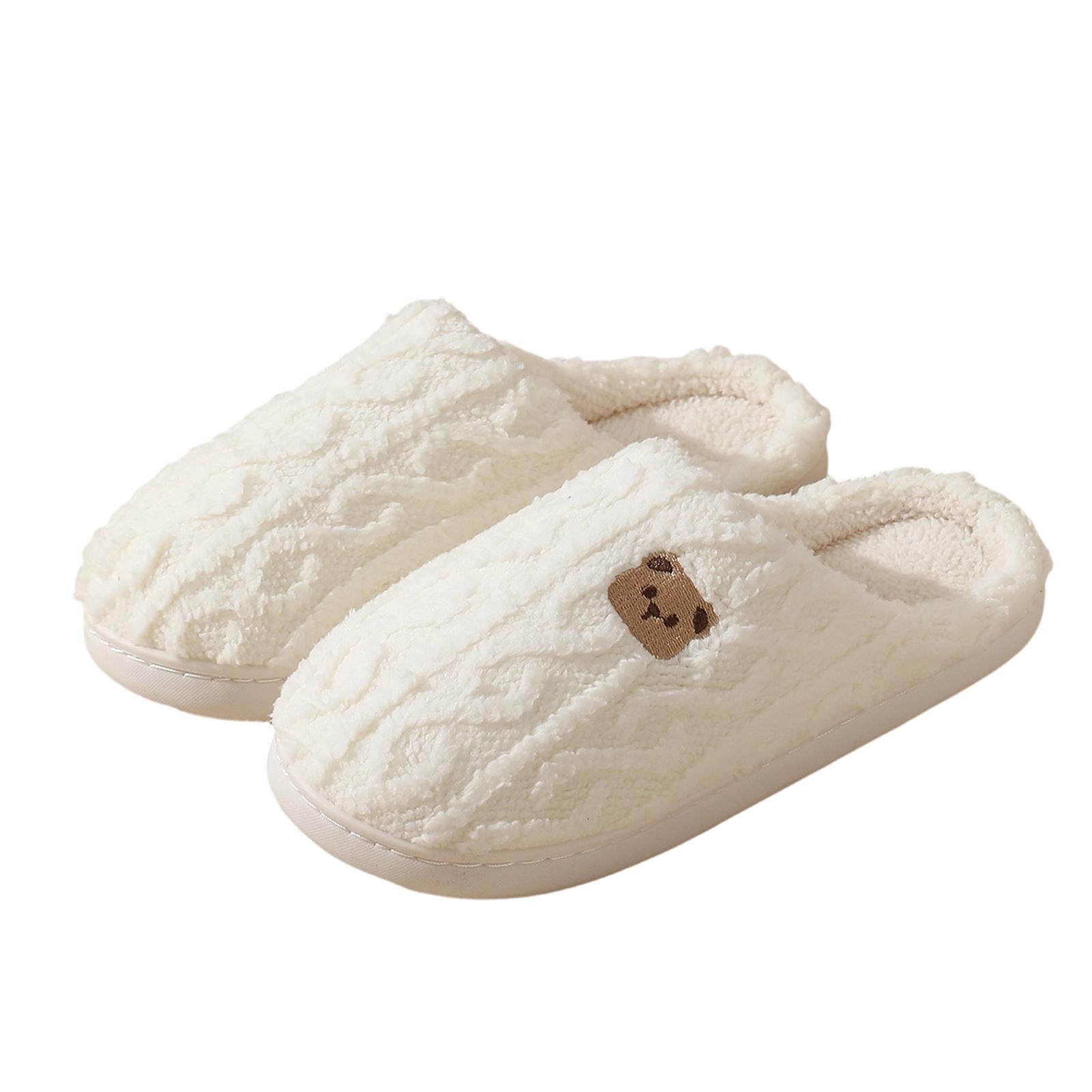 Slippers For Women Womens Slipper Slides Home Bedroom Bathroom Plush Slippers Cozy Comfortable 44 белый 990₽