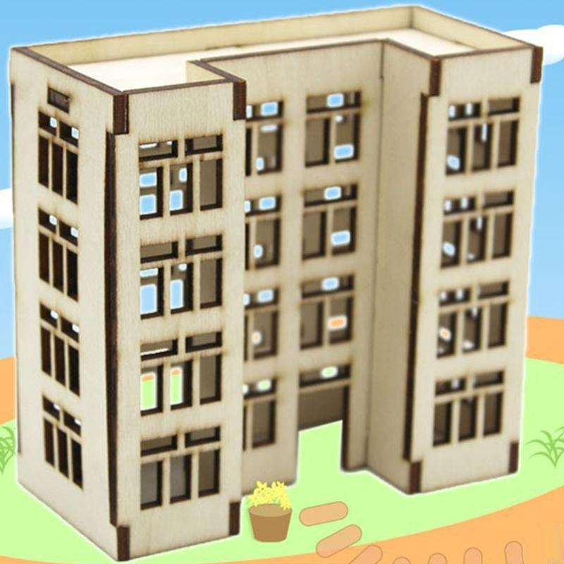 Garden Landscape Ornament Assembling Model Wooden Apartment Outland Model HX6C
