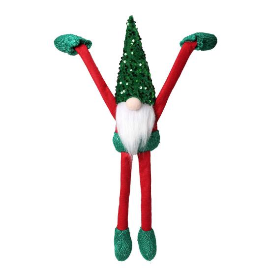 Christmas Gnome Doll Decoration Sequin Hat Dwarf Elf with Long Arm And Leg Plush Faceless Doll Shelf Hanging Ornament for Fireplace Shelf Decor