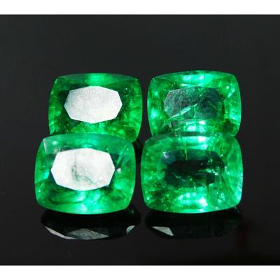 Lote de Esmeralda Verde Natural Certificada de 40,2 Ct Corte Almofada Tamanho de Anel Gema Solta MULTTIQ9