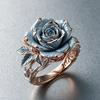 Gorgeous Rose Flower Rings for Women Graceful Beautiful Finger Accessories for Party Fashion Temperament Wedding Jewelry