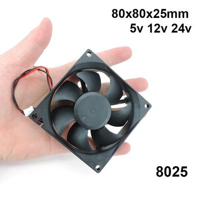 2pin dc 80mm 80X80X25MM Lüfter 8cm 5V/12V/24V DC Bürstenlosen Kühlung Kühler Fan 8025 Hülse öl Lager Fan DC12v DC 5v
