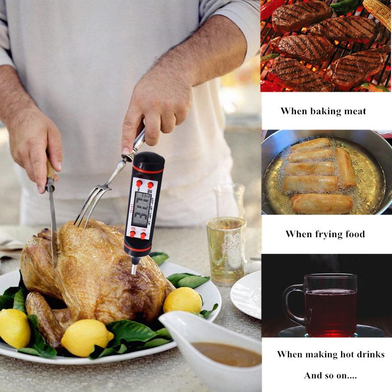 Digital Kitchen Household Cooking Thermometer Temperature Sensor Probe BBQ for Kitchen Food Tools with Retail Box