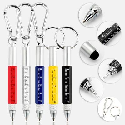 Metal Ballpoint Pen 6-in-1 Capacitive Pen Portable Woodworking Pen  Construction Tools