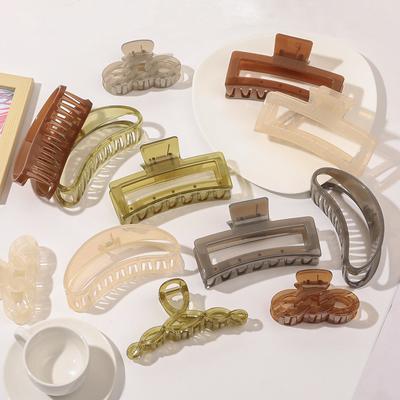 Geleefarben Große Haarspange Haarclips Damen Mädchen Pferdeschwanzhalter Krabben-Haarspangen Transparent Haarklammern Koreanische Haarschmuck