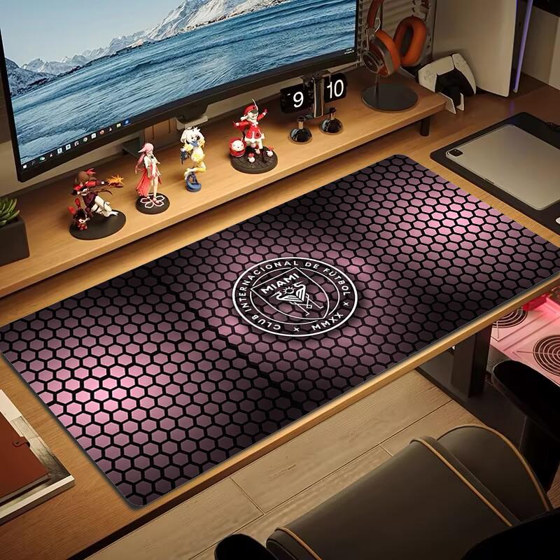 Tappetino Mouse Inter Miami CF Grande Cuscino per Tavolo da Gioco Antiscivolo Laptop Tablet Mousepad Grande Tappetino XXL Mini PC Playmat Con Bordo Lock_xia