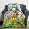 Name Custom Pocket Monster Print Flannel Blanket High Quality Warm Comfortable Cover for All Seasons Perfect for Gifts Home Decor