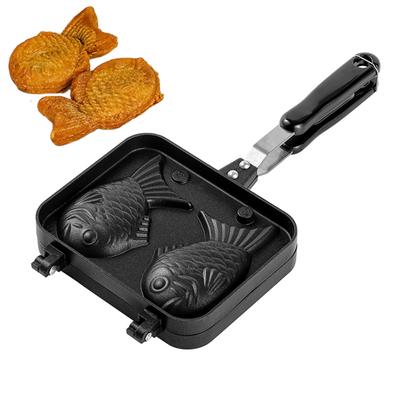 Taiyaki Maker for Home Use Direct Fire Type Aluminum Alloy Taiyaki Maker Home Waffle Baking Pan DIY Biscuit Cake Mold Double Fish Baking Mold