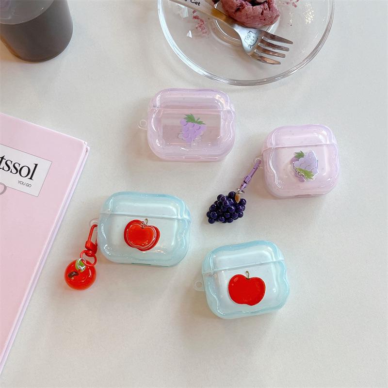 Summer three-dimensional rotating fruit pendant is suitable for AirPods 1 /1 earphone protective case cover 1pro second and third generation new model