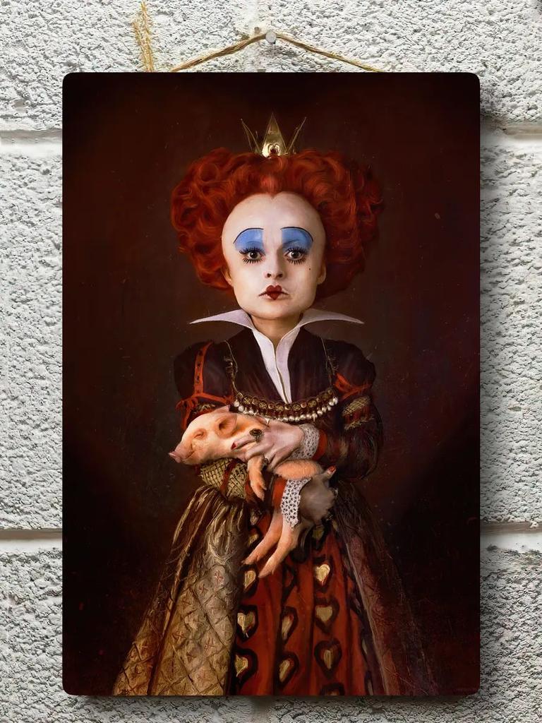 Anne Hathaway White Queen Disney Metal Poster, Alice in Wonderland Wall Art