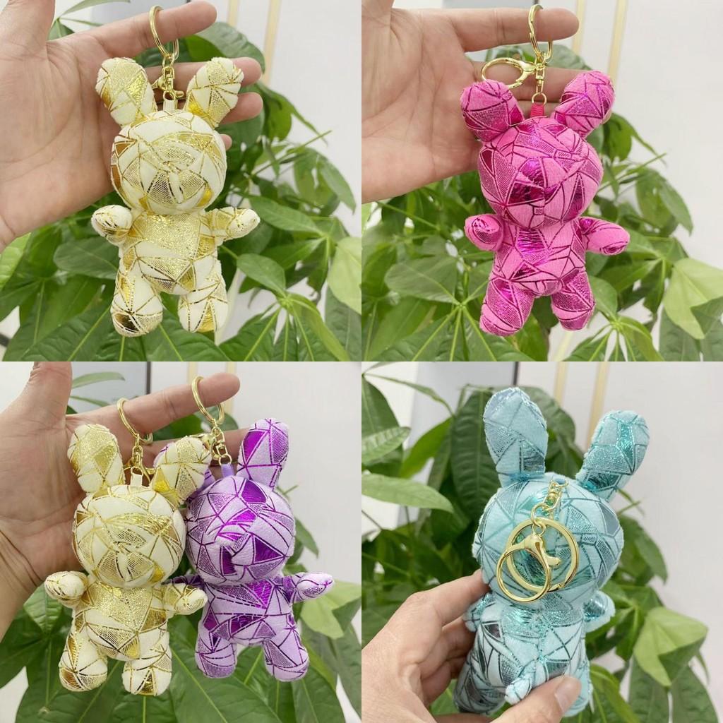 Colorful And Soft Plush Rabbit Keychain 15cm Cute Animal Stuffed Toy Perfect For Collectibles