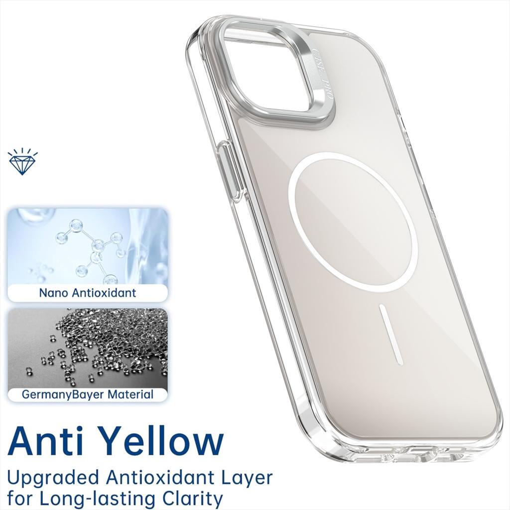 For iPhone 15 Case Compatible with MagSafe TPU+Acrylic Gradient Phone Cover with Kickstand