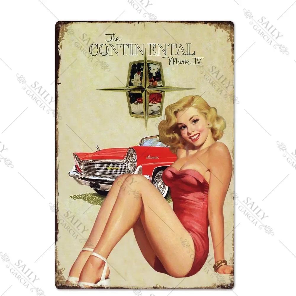 Vintage Surfing Girls Metal Sign Posters for Home Decor Fashion Art Wall Mural Bar Pub Sign Decor Metal Plate