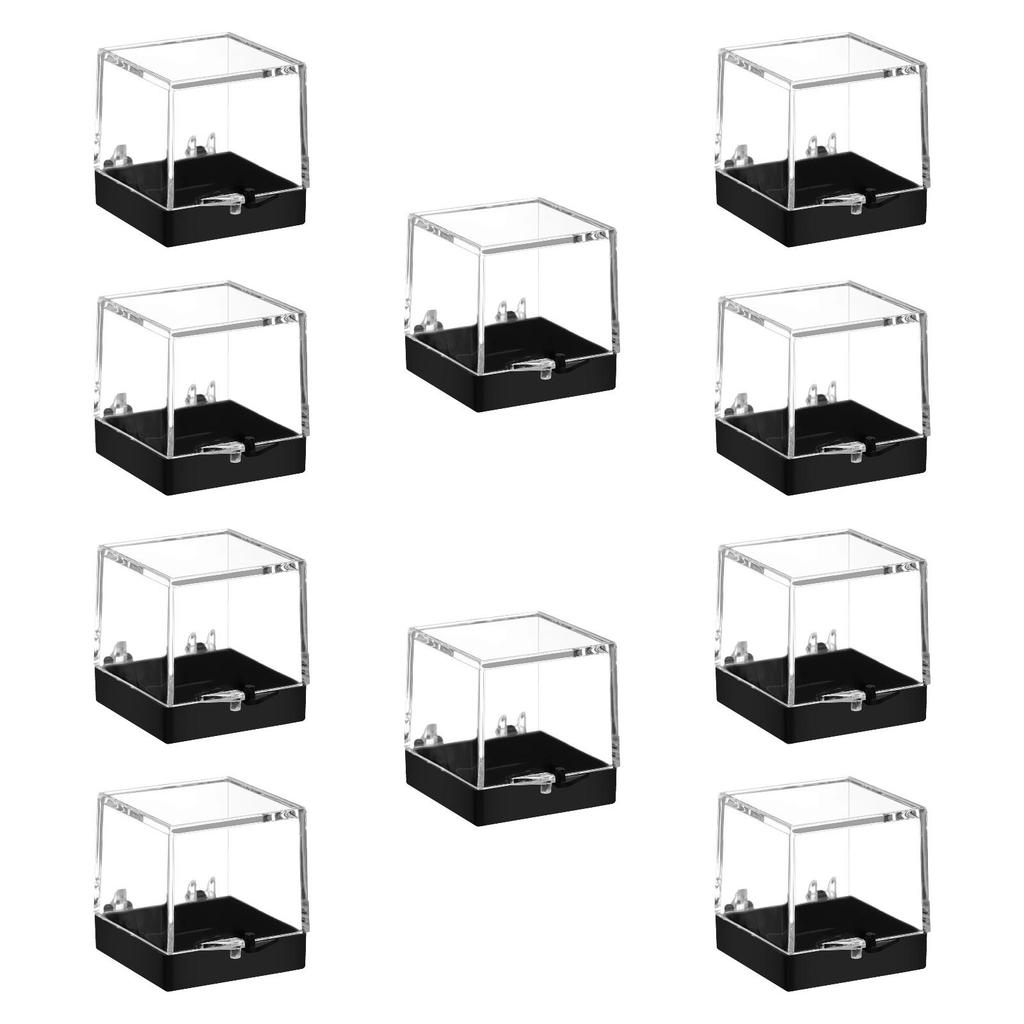 10 Pieces Mineral Display Boxes Display Holders Dustproof Multifunctional Sample Containers Mini Storage Boxes for Jewelry