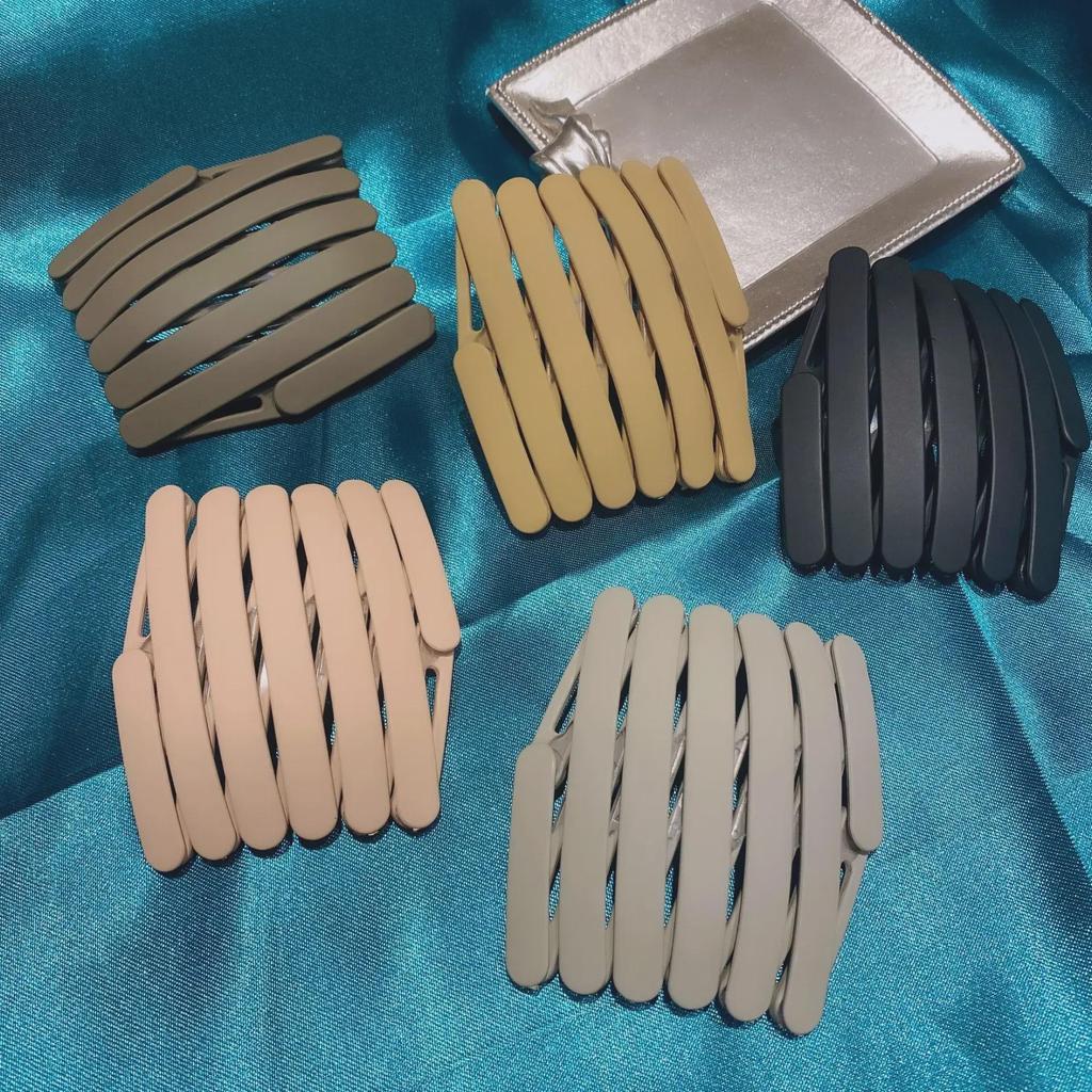 Składana opaska Morandi i retro francuska spinka do włosów na lato