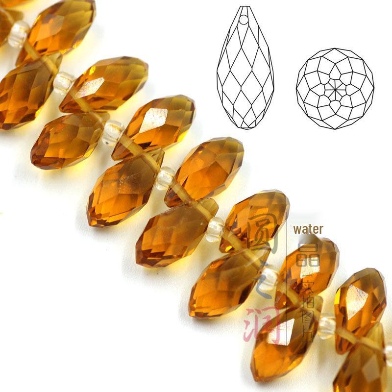 Crystal Glass Teardrop Beads 6x12MM Horizontal Hole for Handmade Jewelry DIY.
