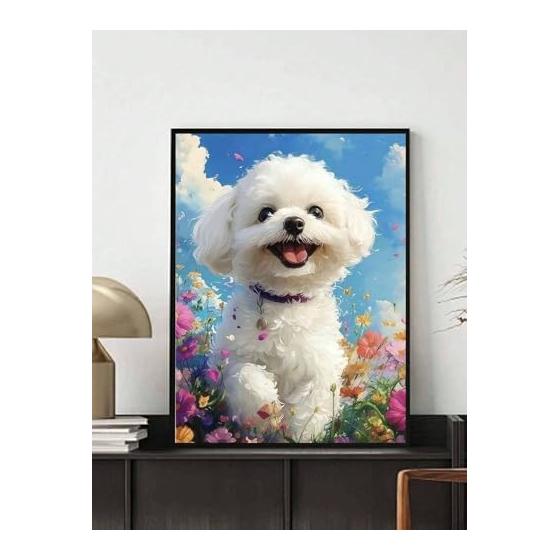 Diamond Art Puppy 30X40cm Bead Art Round Beads Mosaic Art Kit Popular DIY Handmade Craft Present Decoration