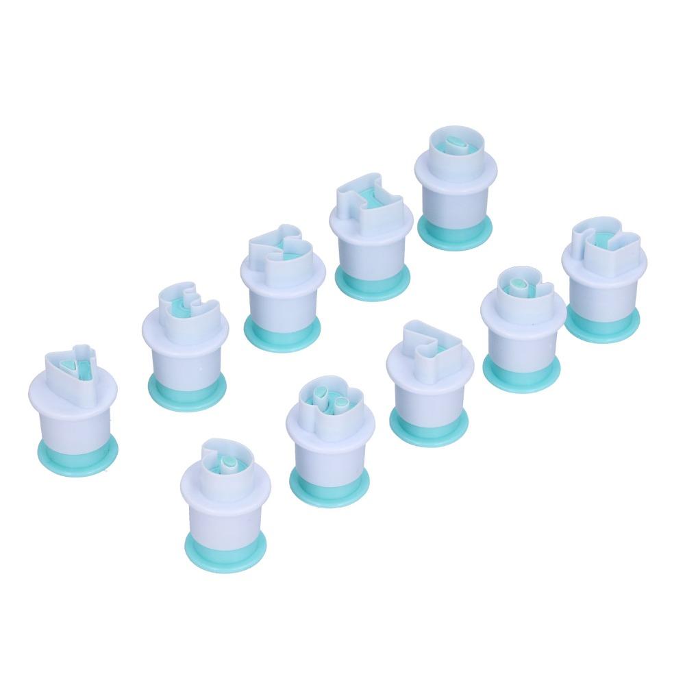 10PCS 0-9 Number Number Cake Mold Food Grade Plastic Fondant Cutter Cookie Stamp Birthday Party