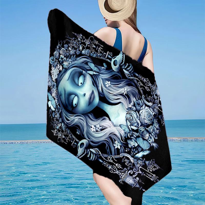 Gothic Corpse Beauty In Bloom Beach Towel, Super Soft Microfiber, Gift for Her/Him, Birthday, for Pool, Beach, Travel, Home Decor Fan Gifts