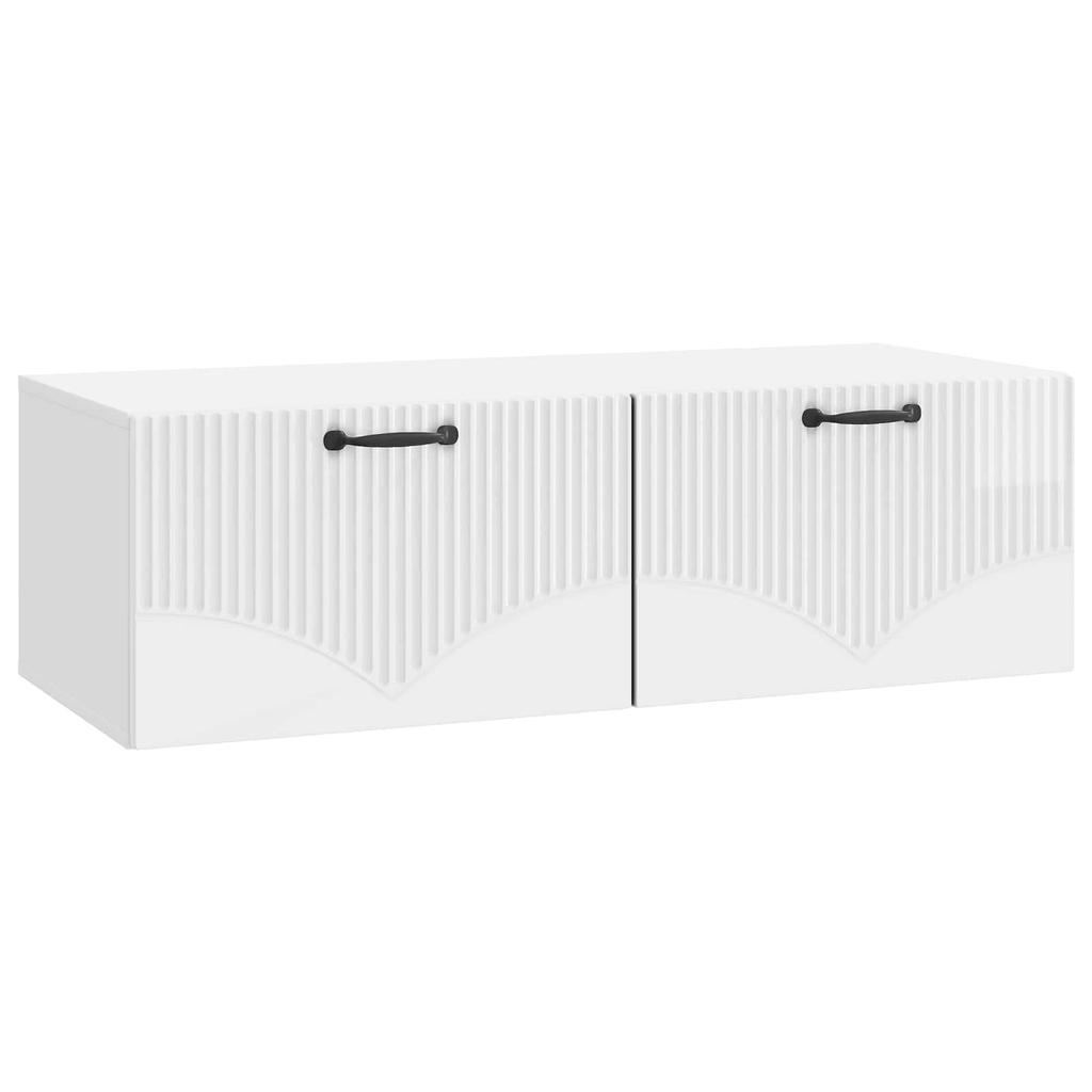 Wall Mounted TV Cabinet High Gloss White 98 X 41 X 30 Cm