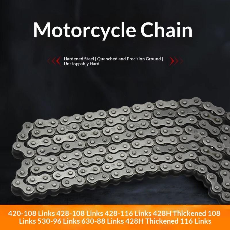 Heavy Duty Motorcycle Drive Chain Hardened Steel High Strength Wear Resistant For Off Road Riding Motorcycle Replacement