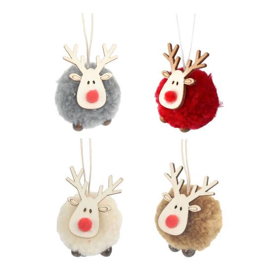 Plyšové vánoční ozdoby zvonků Fuzzy vánoční závěsná ozdoba se zvonkem na vánoční zimní párty dekoraci