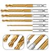 Titanium Drill Bits HSS Drill Bit Set Hex Shank Serrated Bits