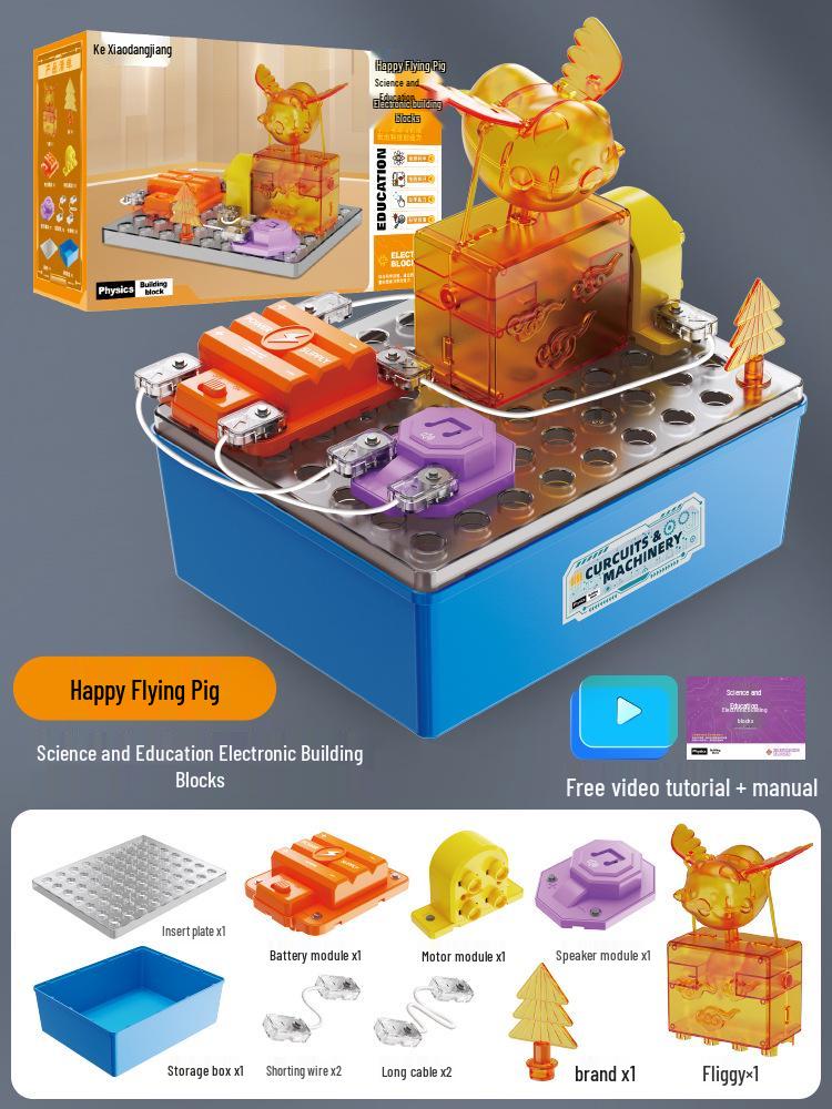 Kids' Science and Education Electronic Building Blocks Circuit Experiment Toy Set - Educational Physics Gift for Students