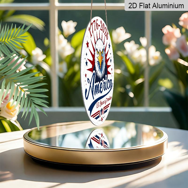 2D Flat 1pc Aluminum Independence Day-Themed Wall Decor 7.87 inches x 7.87 inches Celebrating the 250th Anniversary Patriotic Decor Suitable for