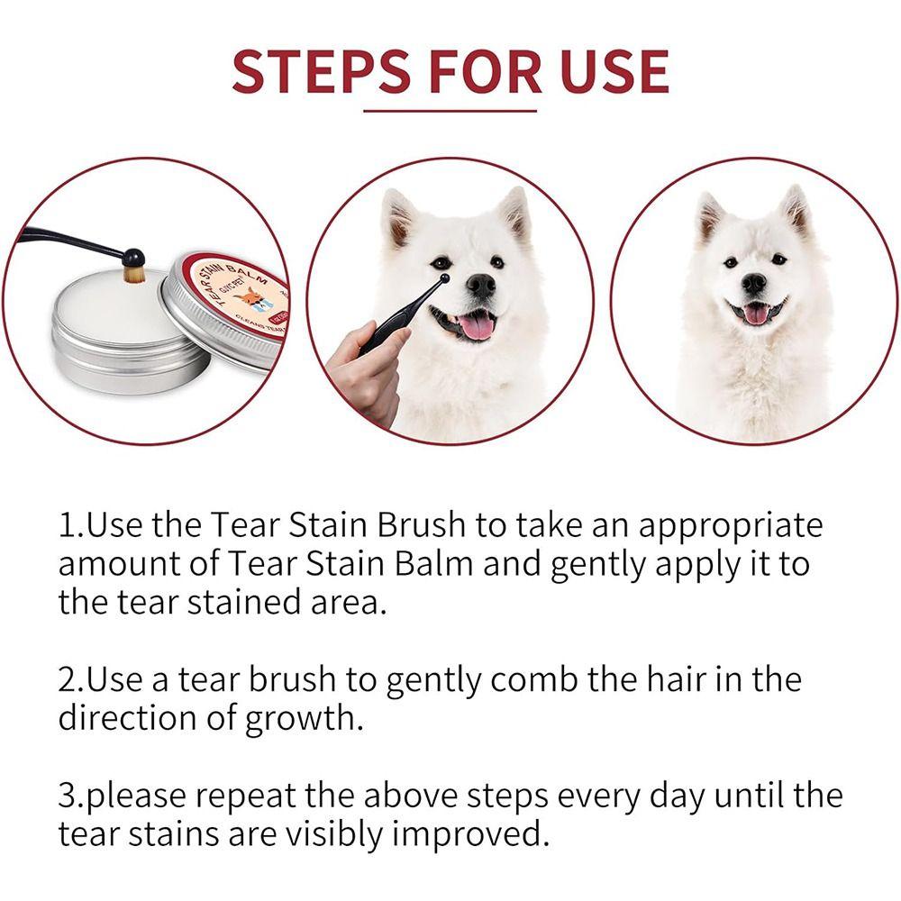 Safe Gentle Eye Care with Professional Brush Tear Stain Cream  for Dogs & Cats