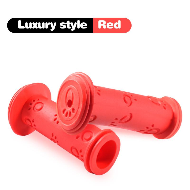 Детская велосипедная ручка, мягкая резиновая ручка, противоскользящая, аксессуары для ручек, велосипедное оборудование красный