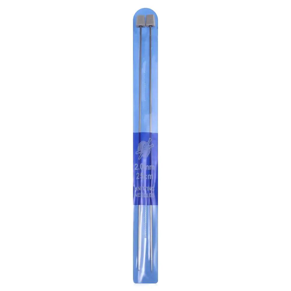 2Pcs/Set Stainless Steel Straight Knitting Needles DIY Sweater Weave Crochet Hooks Metal Crochet Knitting Tools Accessories