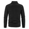 Homens outono inverno casaco gola de malha cor sólida grosso cardigan elástico mangas compridas fechamento com zíper macio masculino camisola jaqueta