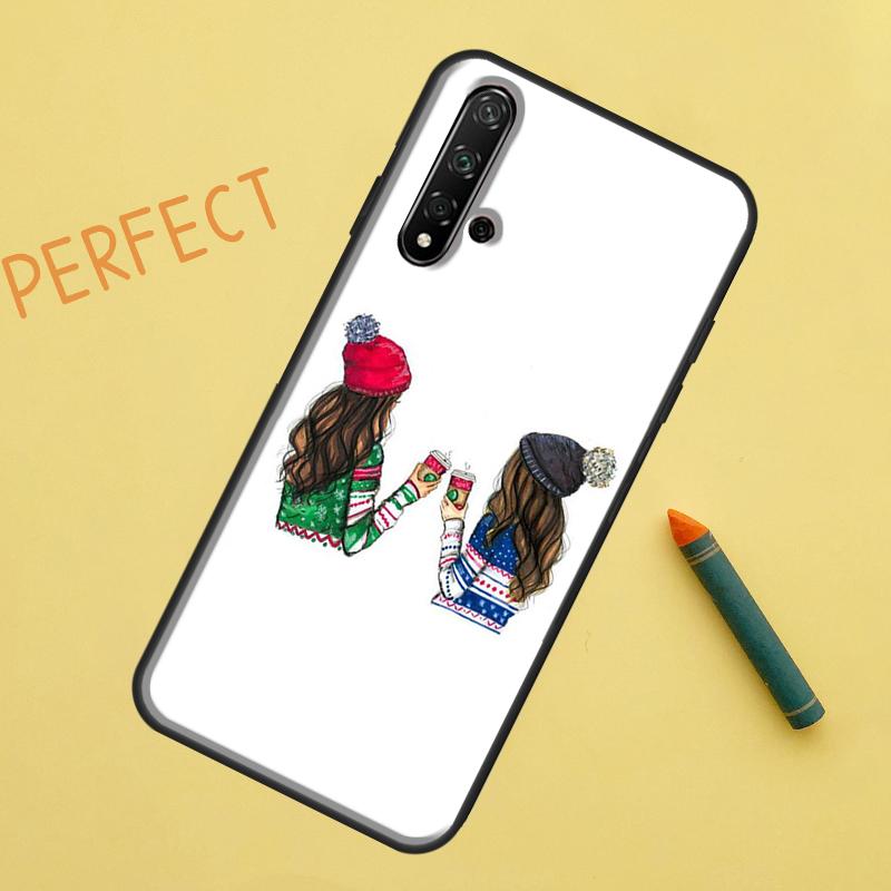 Best Friends BFF Matching For Huawei Nova 5T 9 10 SE 7i 8i 11i 12i Y60 Y61 Y70 Y72 Y73 Y90 Y91 P20 P30 P40 Lite Case