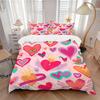 3pcs Heart Print Bedding Set, Ideal for Home Use, Suitable for Bedroom Decor (1*Duvet Cover + 1/2*Pillowcases, No Core) Yy250821220