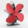 Silent Heat-Powered Four-Leaf Wood Stove Fan - Christmas Star Model