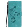 For Honor 200 Lite Case Leather Imprinted Flower Phone Cover Wallet with Wrist Strap