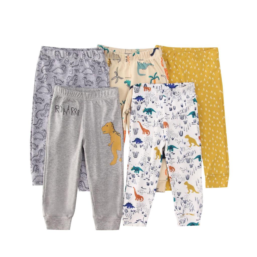 Mamaspap Kids' Spring/Autumn Homewear: Mixed Color 5-Piece Infant Trousers Gift Box - Cross-Border Delivery
