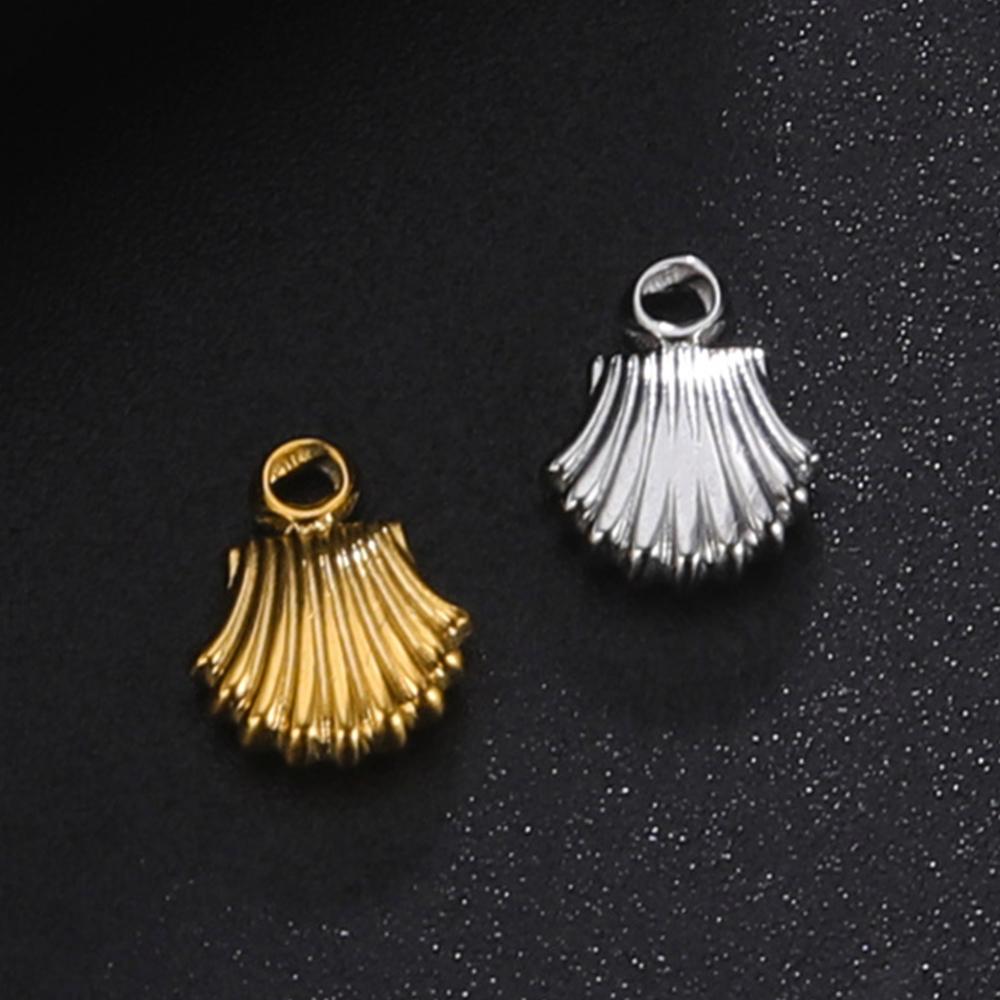5pcs/Lot Stainless Steel Shell Charms for for Jewelry Making Ocean Summer Necklace Bracelet Pendants Diy Accessories Wholesale